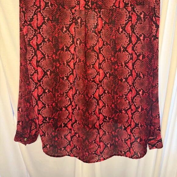 MICHAEL by Michael Kors Pink/Red Snake print Blouse Size XL - Picture 4 of 5